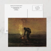 Peasant Burning Weeds, Vincent van Gogh Briefkaart (Voorkant / Achterkant)