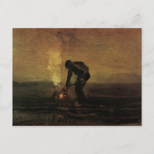 Peasant Burning Weeds, Vincent van Gogh Briefkaart