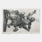 Peasant Couple Dancing by Albrecht Durer Theedoek (Horizontaal)