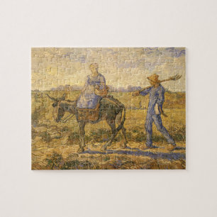 Peasant Couple gaat werken door Vincent van Gogh Legpuzzel