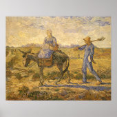 Peasant Couple gaat werken door Vincent van Gogh Poster (Voorkant)