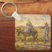 Peasant Couple gaat werken door Vincent van Gogh Sleutelhanger (Voorkant)