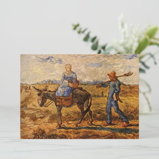 Peasant Couple van Vincent van Gogh Uitnodiging (Staand voorkant)