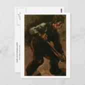 Peasant Digging, Vincent van Gogh Briefkaart (Voorkant / Achterkant)