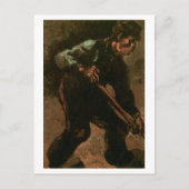 Peasant Digging, Vincent van Gogh Briefkaart (Voorkant)