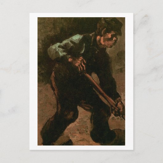 Peasant Digging, Vincent van Gogh Briefkaart (Voorkant)