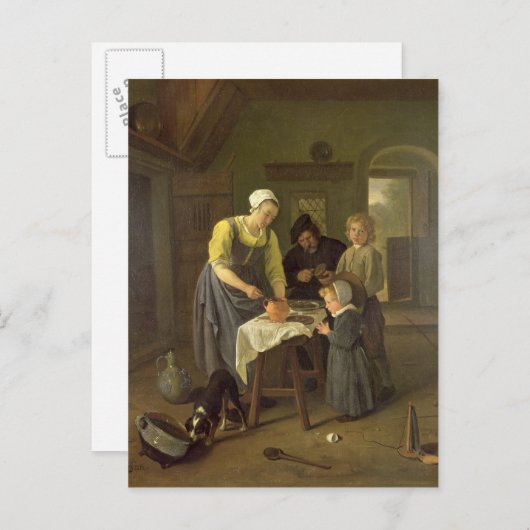 Peasant Family at Meal Time, c.1665 Briefkaart (Voorkant / Achterkant)