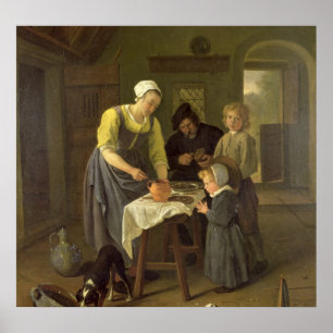 Peasant Family at Meal Time, c.1665 Poster