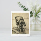 Peasant Lifting Beet, Vincent van Gogh Briefkaart (Staand voorkant)