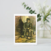 Peasant Making a Basket, Vincent van Gogh Briefkaart (Staand voorkant)