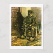 Peasant Making a Basket, Vincent van Gogh Briefkaart (Voorkant)