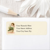 Peasant-meisje met  kerstmand etiket (Insitu)