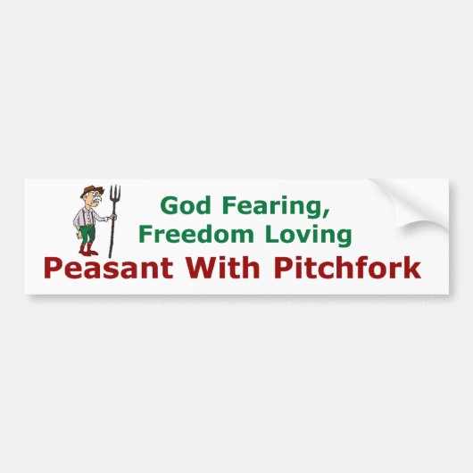 Peasant met Pitchfork Bumpersticker (Voorkant)