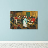 Peasant Wedding , 1568 Canvas Afdruk (Insitu (Houten vloer))