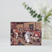 Peasant Wedding by Bruegel D. Ä. Pieter Briefkaart (Staand voorkant)
