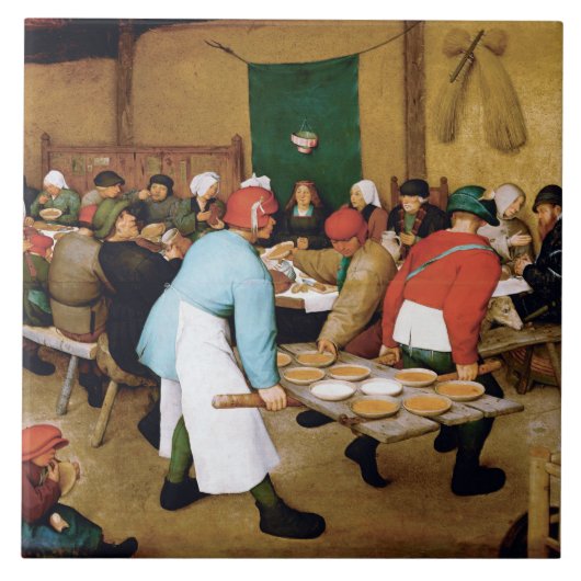 Peasant Wedding, Pieter Bruegel Tegeltje (Voorkant)