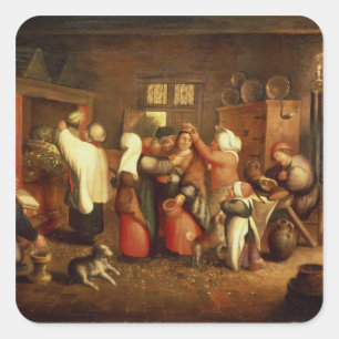 Peasant Wedding Vierkante Sticker