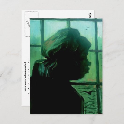 Peasant Woman against Window,Van Gogh Fine Art Briefkaart (Voorkant / Achterkant)