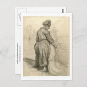 Peasant Woman Binding Sheaf, Vincent van Gogh Briefkaart (Voorkant / Achterkant)