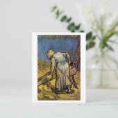 Peasant Woman Cutting Straw, Vincent van Gogh Briefkaart (Staand voorkant)