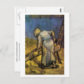 Peasant Woman Cutting Straw, Vincent van Gogh Briefkaart (Voorkant / Achterkant)