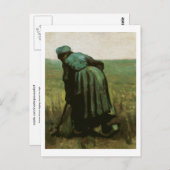 Peasant Woman Digging, Vincent van Gogh Briefkaart (Voorkant / Achterkant)