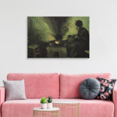 Peasant Woman door Fireplace door Vincent van Gogh Canvas Afdruk (Insitu (Woonkamer))