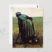 Peasant Woman graven door Vincent van Gogh Briefkaart (Voorkant / Achterkant)