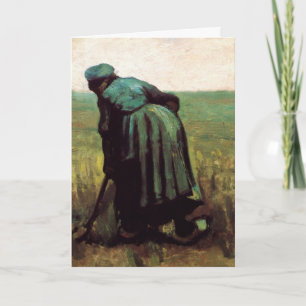 Peasant Woman graven door Vincent van Gogh Kaart