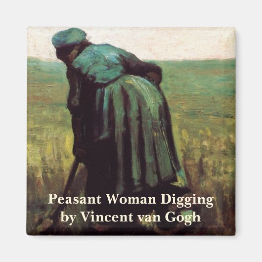 Peasant Woman graven door Vincent van Gogh Magneet (Voorkant)