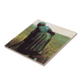 Peasant Woman graven door Vincent van Gogh Tegeltje (Zijkant)