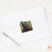 Peasant Woman graven door Vincent van Gogh Vierkante Sticker (Envelop)