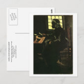 Peasant Woman haalt Meal, Vincent van Gogh Briefkaart (Voorkant / Achterkant)