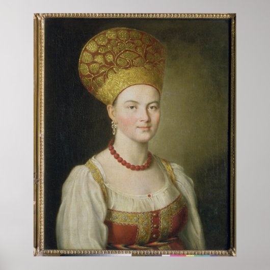 Peasant Woman in Russian Costume, 1784 Poster (Voorkant)