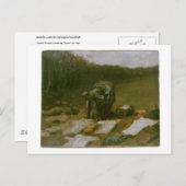 Peasant Woman Laundering, Vincent van Gogh Briefkaart (Voorkant / Achterkant)
