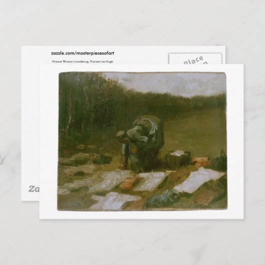 Peasant Woman Laundering, Vincent van Gogh Briefkaart (Voorkant / Achterkant)