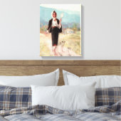 Peasant Woman met Distaff van Nicolae Grigorescu Canvas Afdruk (Insitu (Slaapkamer))