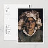 Peasant Woman met White Pet Van Gogh Fine Art Briefkaart (Voorkant / Achterkant)
