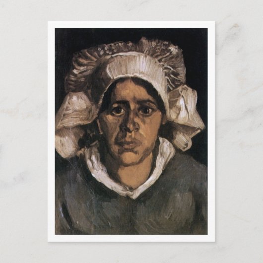 Peasant Woman met White Pet Van Gogh Fine Art Briefkaart (Voorkant)