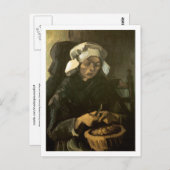 Peasant Woman Peeling Potates Vincent van Gogh Briefkaart (Voorkant / Achterkant)