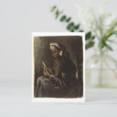 Peasant Woman Peeling potato Van Gogh Fine Art Briefkaart (Staand voorkant)
