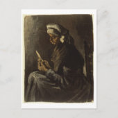 Peasant Woman Peeling potato Van Gogh Fine Art Briefkaart (Voorkant)