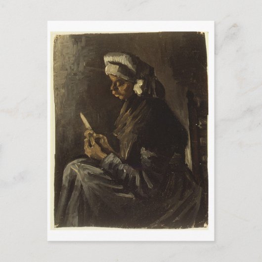 Peasant Woman Peeling potato Van Gogh Fine Art Briefkaart (Voorkant)