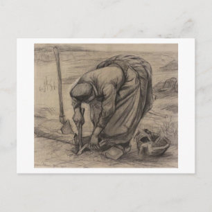 Peasant Woman Planting Beets, Vincent van Gogh Briefkaart