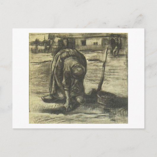 Peasant Woman Planting Potates, Vincent van Gogh Briefkaart (Voorkant)