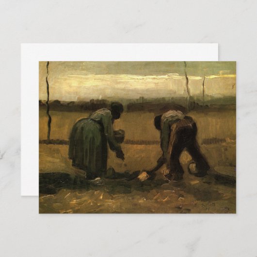 Peasant Woman Planting Potato door Vincent van Gog (Voorkant / Achterkant)