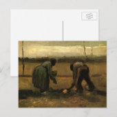Peasant Woman Planting Potato door Vincent van Gog Briefkaart (Voorkant / Achterkant)