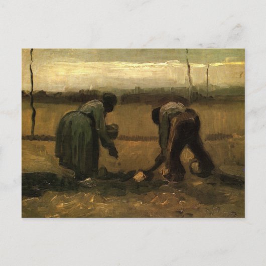 Peasant Woman Planting Potato door Vincent van Gog Briefkaart (Voorkant)