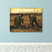 Peasant Woman Planting Potato door Vincent van Gog Canvas Afdruk (Insitu (Houten vloer))