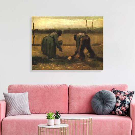 Peasant Woman Planting Potato door Vincent van Gog Canvas Afdruk (Insitu (Woonkamer))